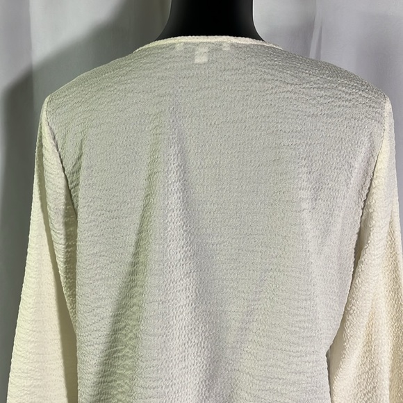 Madewell Ivory Long Sleeve Button Front Crinkle Blouse - Picture 12 of 16